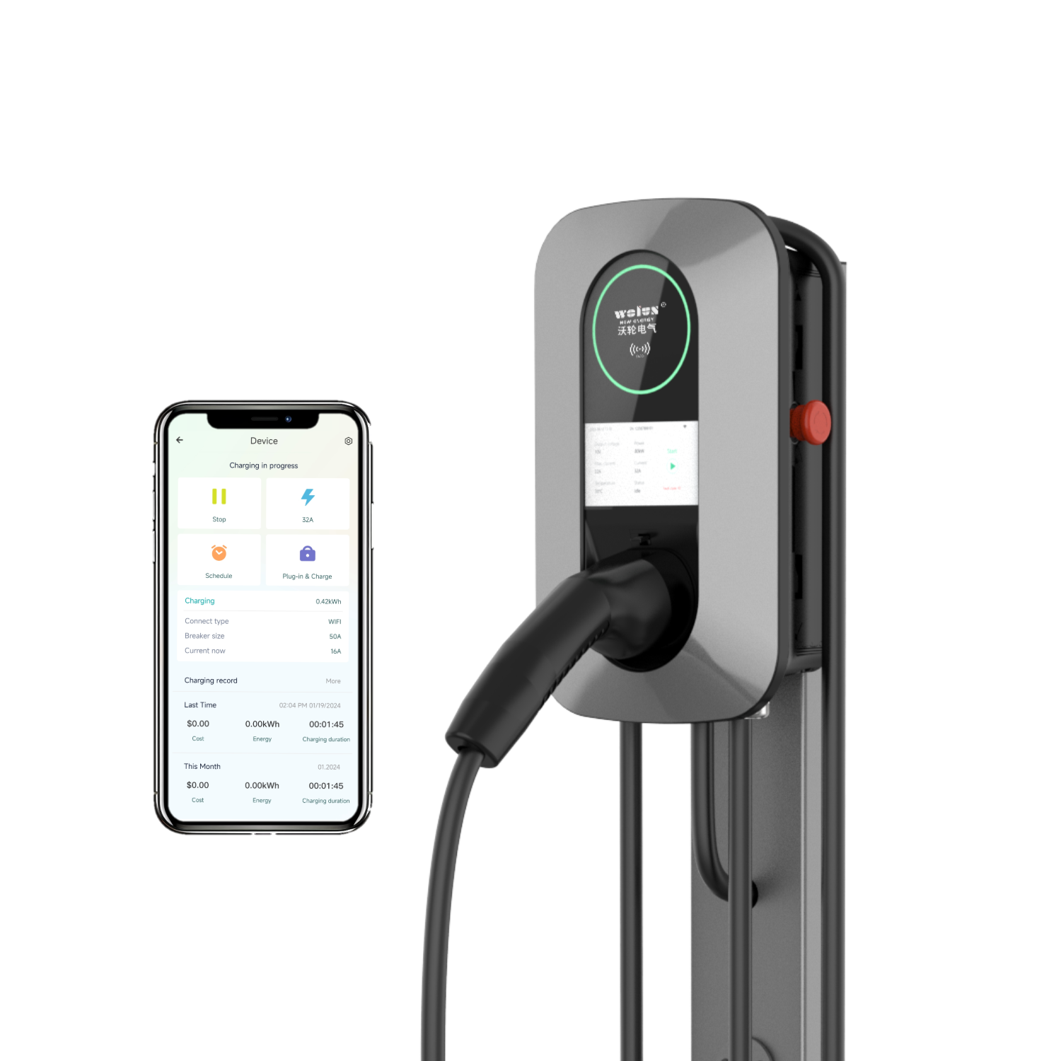 Ev Charger Wallbox - Stasiun Pengisian Daya Rumah AC 22kW