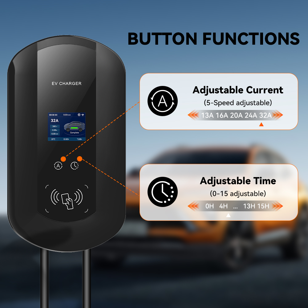IPENGEN 32A/40A/50A Stasiun Pe - Ev Charger Wallbox ulasan dan harga